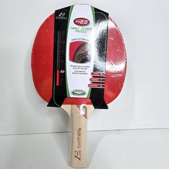 Eastpoint EPS 2.0 Table Tennis Ping Pong Paddle Wood Handle Red Black - Picture 1 of 5